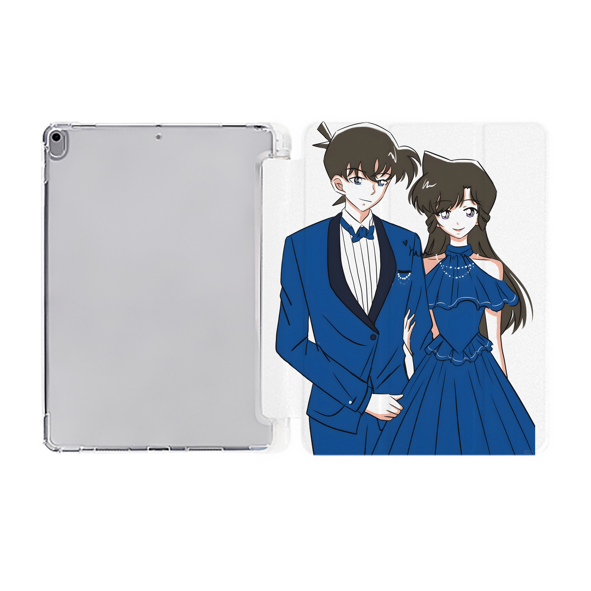 （画像用） 名探偵コナン 江戸川 コナン Detective Conan Conan Edogawa IPad ケース ペン収納付き 三つ折りスタンド PUレザー×シリコン 対応機種9.5/10.5/10.9インチ